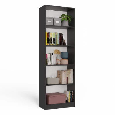 Keskeny könyvespolc RAUNO - 60 cm, antracit