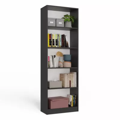 Keskeny könyvespolc RAUNO - 60 cm, antracit