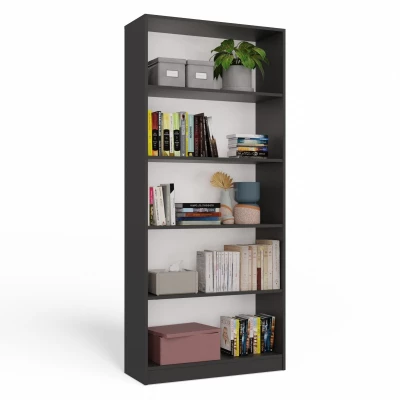Keskeny könyvespolc RAUNO - 80 cm, antracit
