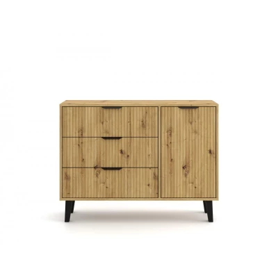 SITIVE SLIM kombinált fiókos szekrény - artisan tölgy / fekete