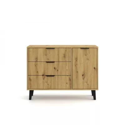 SITIVE SLIM kombinált fiókos szekrény - artisan tölgy / fekete