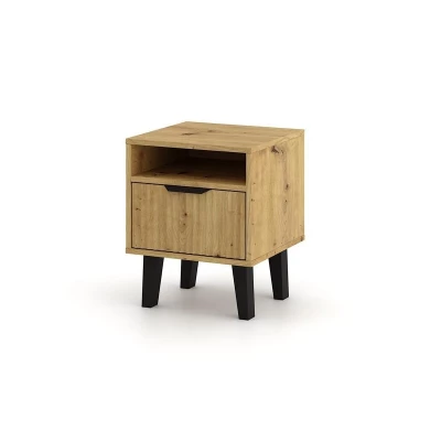 SITIVE SLIM éjjeliszekrény - artisan tölgy / fekete