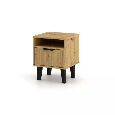 SITIVE SLIM éjjeliszekrény - artisan tölgy / fekete