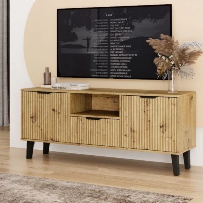 TV állvány SITIVE SLIM - artisan tölgy / fekete