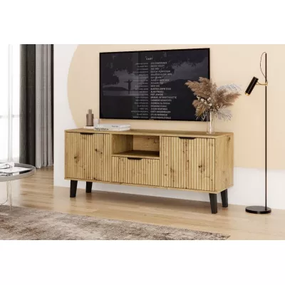 TV állvány SITIVE SLIM - artisan tölgy / fekete