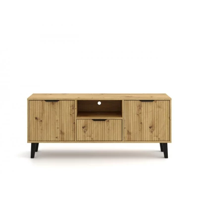 TV állvány SITIVE SLIM - artisan tölgy / fekete