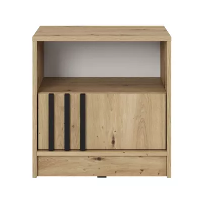 MARFA éjjeliszekrény - artisan tölgy / fekete