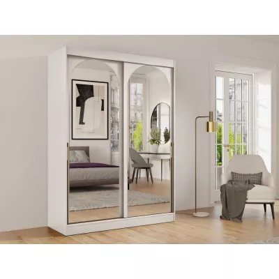 Szekrény tükörrel 150 cm IVAFE - kasmír / arany