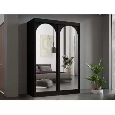 Szekrény tükörrel 150 cm IVAFE - fekete