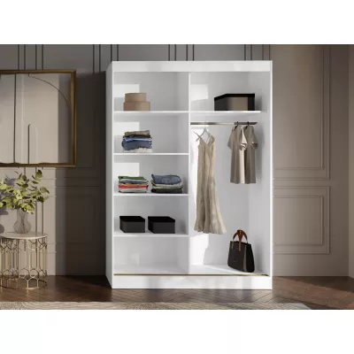 Szekrény tükörrel 150 cm IVAFE - fekete / arany