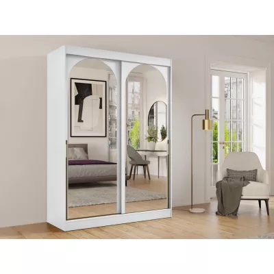 Szekrény tükörrel 150 cm IVAFE - fehér / arany