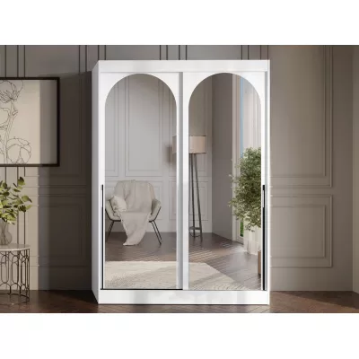 Szekrény tükörrel 150 cm IVAFE - fehér / fekete