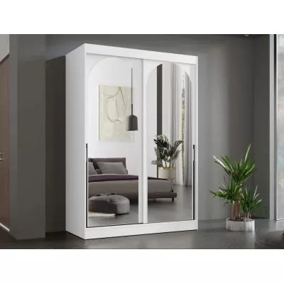Szekrény tükörrel 150 cm IVAFE - fehér / fekete
