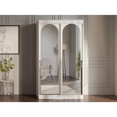Szekrény tükörrel 120 cm IVAFE - kasmír / fekete
