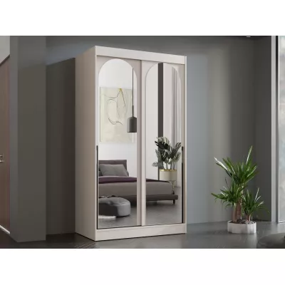 Szekrény tükörrel 120 cm IVAFE - kasmír / fekete