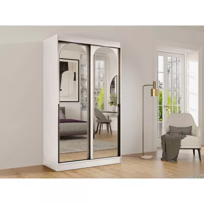 Szekrény tükörrel 120 cm IVAFE - kasmír / fekete