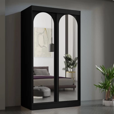 Szekrény tükörrel 120 cm IVAFE - fekete