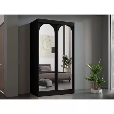 Szekrény tükörrel 120 cm IVAFE - fekete