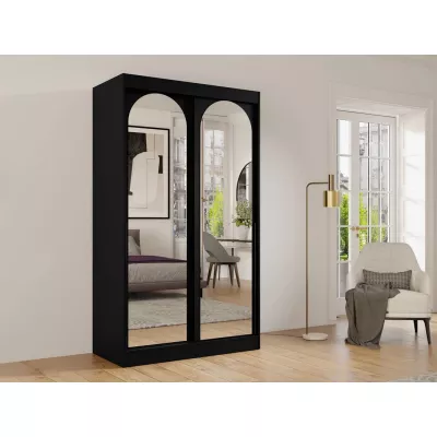 Szekrény tükörrel 120 cm IVAFE - fekete