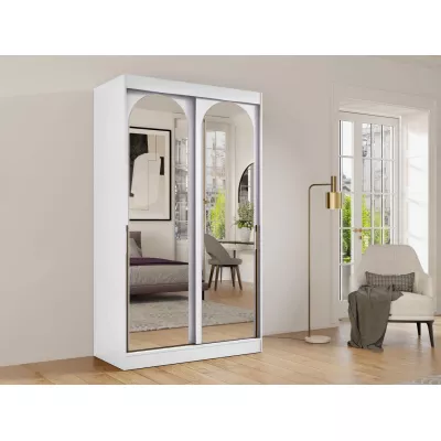 Szekrény tükörrel 120 cm IVAFE - fehér / arany