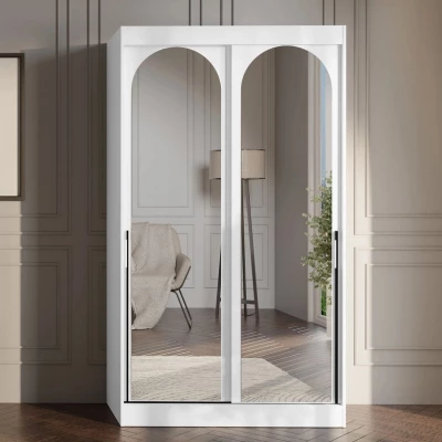 Szekrény tükörrel 120 cm IVAFE - fehér / fekete