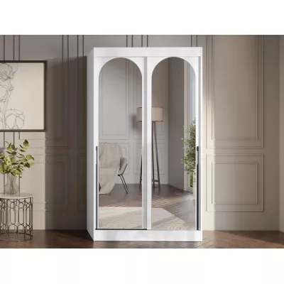 Szekrény tükörrel 120 cm IVAFE - fehér / fekete