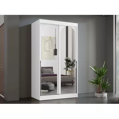 Szekrény tükörrel 120 cm IVAFE - fehér / fekete