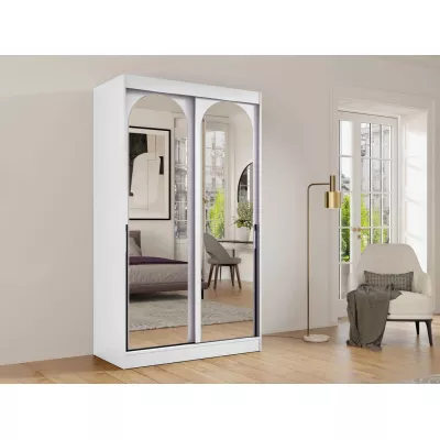 Szekrény tükörrel 120 cm IVAFE - fehér / fekete