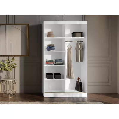 Szekrény tükörrel 120 cm IVAFE - kasmír / arany