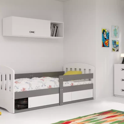 Gyerekágy 80x160 GAVRIL tárolóhellyel és matraccal - szürke / fehér
