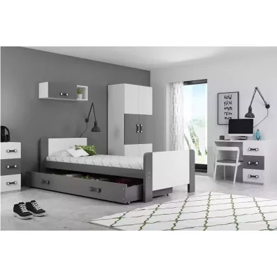 Egyszemélyes ágy 80x200 NASIA - szürke / fehér