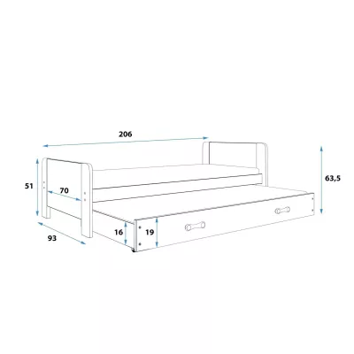 Egyszemélyes ágy 80x200 NASIA - fehér
