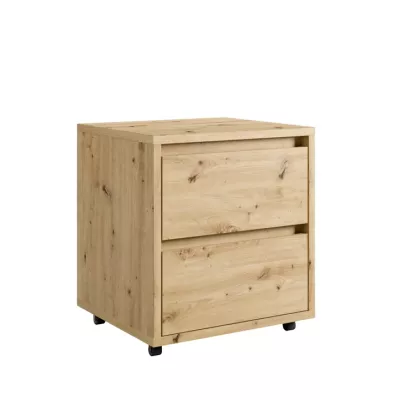 RUSHFORD kerekes íróasztal-konténer - artisan tölgy