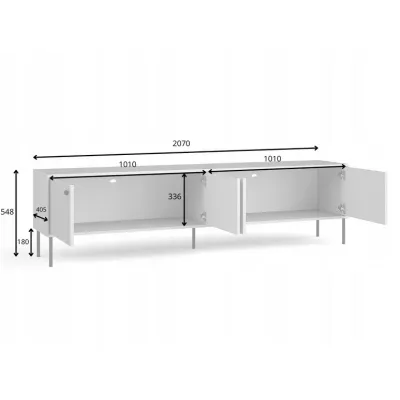 TV állvány 207 cm MALAMBO - szürke