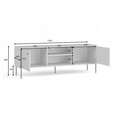 TV állvány 157 cm MALAMBO - szürke