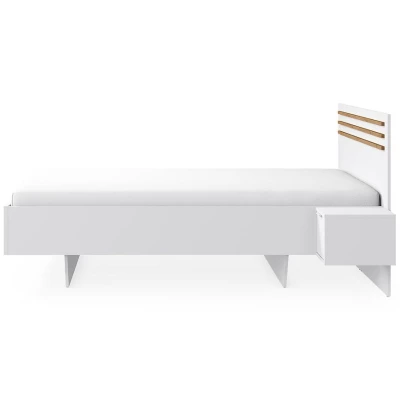 Franciaágy 180x200 TURBO - artisan tölgy / fehér + 2 db éjjeliszekrény INGYEN