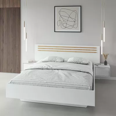 Franciaágy 180x200 TURBO - artisan tölgy / fehér + 2 db éjjeliszekrény INGYEN