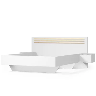Franciaágy 160x200 TURBO - artisan tölgy / fehér + 2 db éjjeliszekrény INGYEN