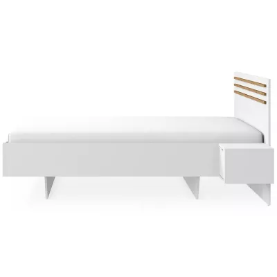 Franciaágy 160x200 TURBO - artisan tölgy / fehér + 2 db éjjeliszekrény INGYEN