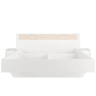 Franciaágy 160x200 TURBO - artisan tölgy / fehér + 2 db éjjeliszekrény INGYEN