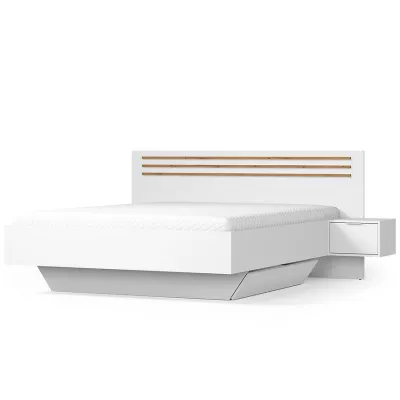 Franciaágy 160x200 TURBO - artisan tölgy / fehér + 2 db éjjeliszekrény INGYEN