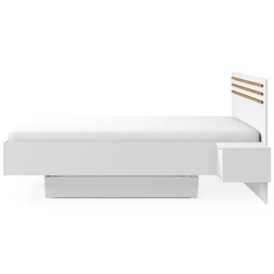 Franciaágy 160x200 TURBO - artisan tölgy / fehér + 2 db éjjeliszekrény INGYEN