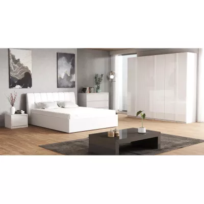 Franciaágy 160x200 GUAMO - alpesi fehér / fényes fehér