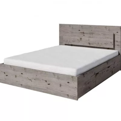 Franciaágy fiókokkal 160x200 RIONERO - tölgyfa wellington + INGYENES LED világítás