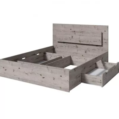 Franciaágy fiókokkal 160x200 RIONERO - tölgyfa wellington + INGYENES LED világítás