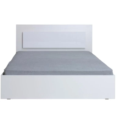 Franciaágy 160x200 CAJICA - alpesi fehér / fényes fehér + INGYENES LED világítás