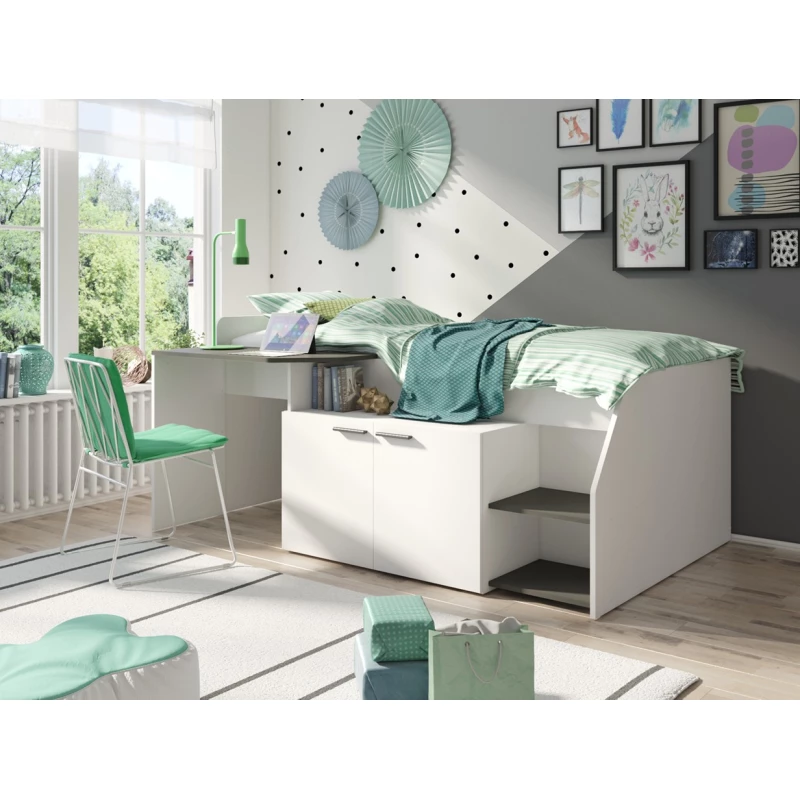 Multifunkcionális gyerekágy 120x200 IBAGUE - fehér