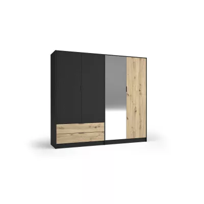 Nagy tükrös gardrób 221 cm SALAMINA - artisan tölgy / fekete grafit