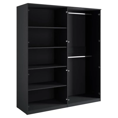 Magas ruhásszekrény 180 cm MOSQURA - fekete grafit