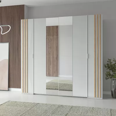 Nagy tükrös gardrób 220 cm TURBO - artisan tölgy / fehér